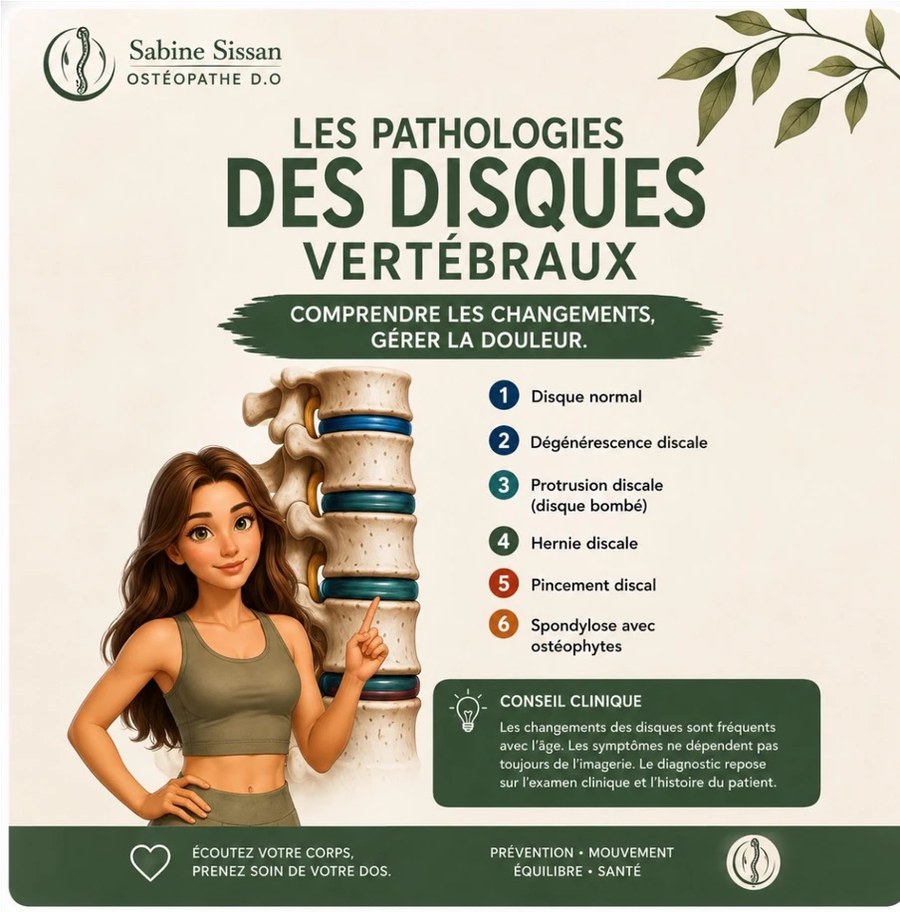 Infographie : les pathologies des disques vertébraux