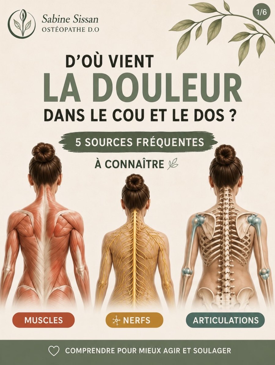 Infographie : d'où vient la douleur dans le cou et le dos