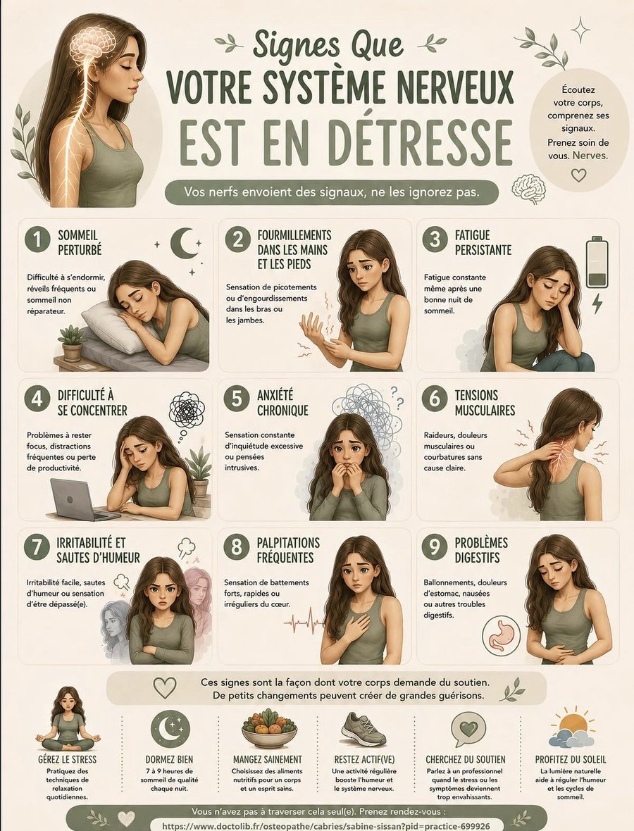 Infographie : signes que votre système nerveux est en détresse